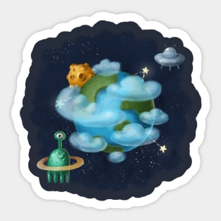 Planet Earth İn Space Sticker
